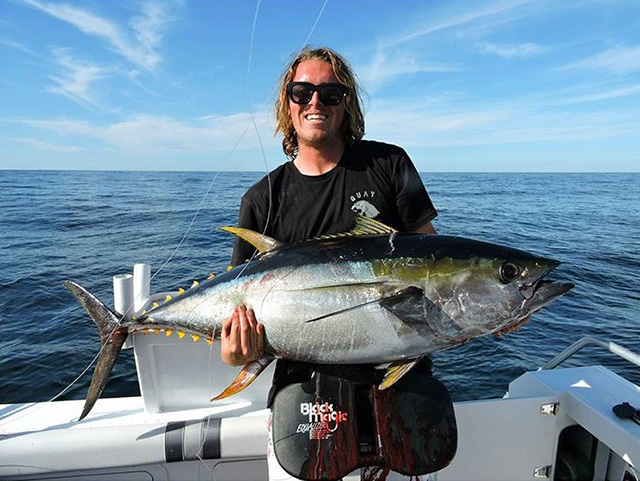 ANGLER: Brendan Gillen SPECIES: Yellowfin Tuna  WEIGHT: 30kg LURE: 8" JB Lures Little Dingo.